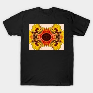 Reflected sunflower pattern T-Shirt